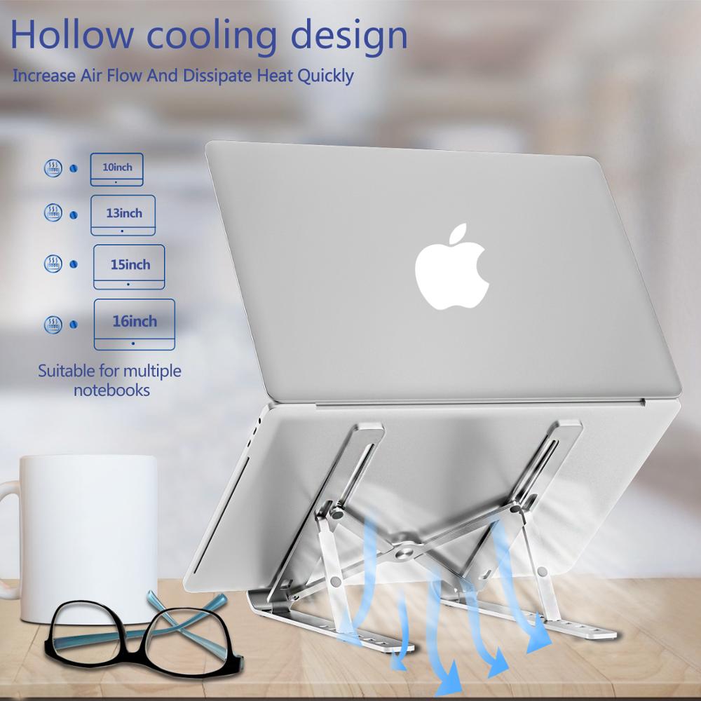 Adjustable foldable laptop stand from Govee, portable and suitable for notebooks, supporting ergonomic positioning.