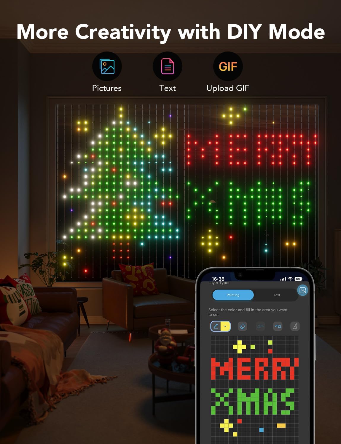 Govee Curtain Lights - Govee RGBIC Floor Lamp 