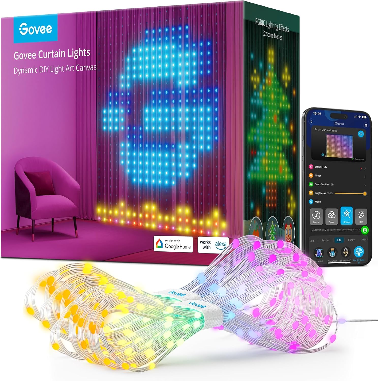 Govee Curtain Lights - Govee RGBIC Floor Lamp 