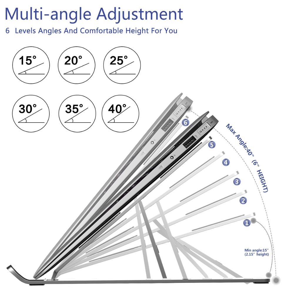 Adjustable foldable laptop stand from Govee for portable use, supporting ergonomic positioning for notebooks and laptops.