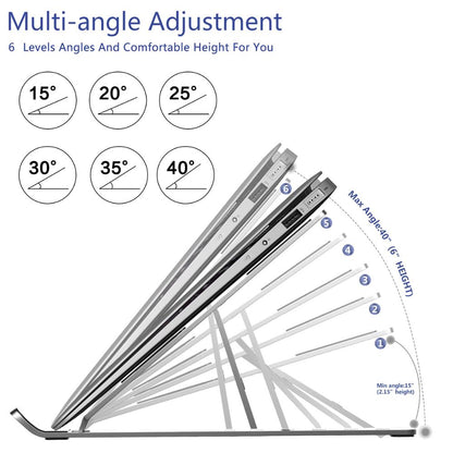 Adjustable foldable laptop stand from Govee for portable use, supporting ergonomic positioning for notebooks and laptops.